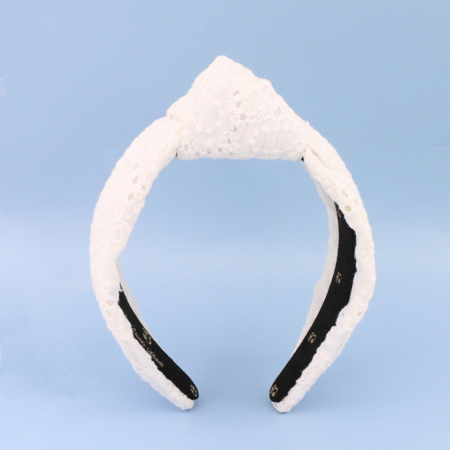 The White Flower Eyelet Topknot Headband