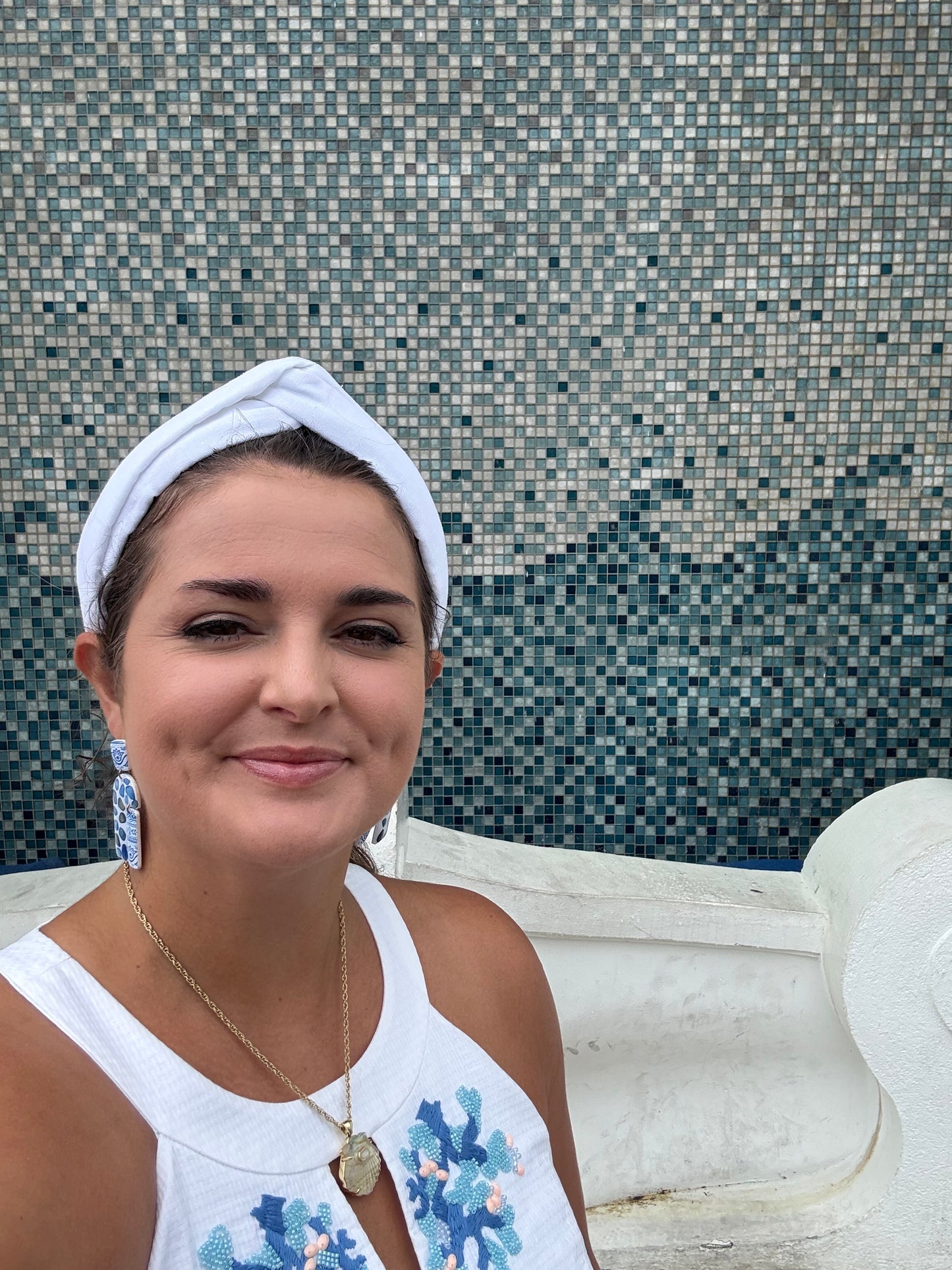 White Linen Twist-knot Headband