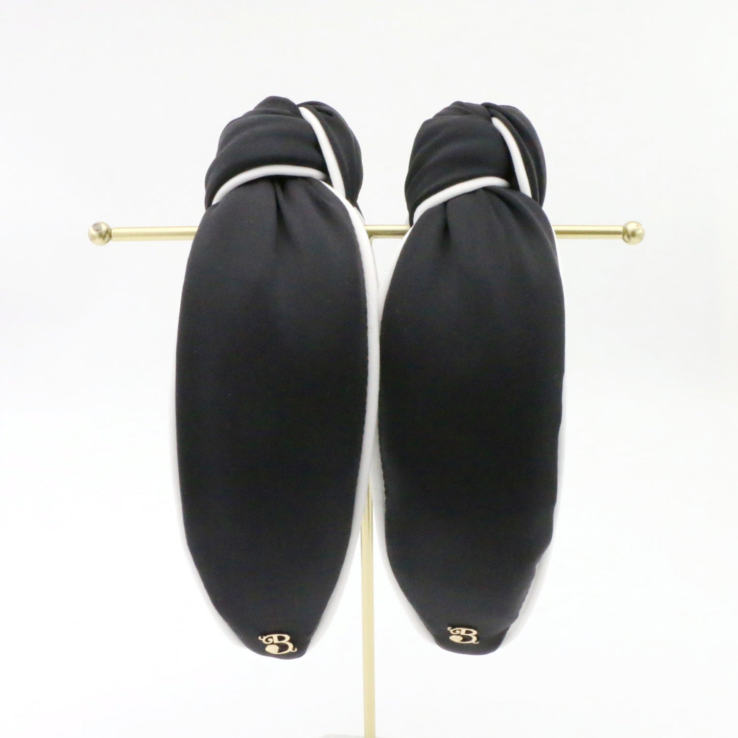 The Black & White Piping Topknot Headband