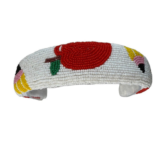 The Back To School Apple Pencil Beaded Headband