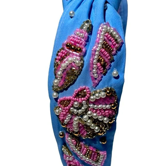 The Ocean Seashell Pearl Beaded Headband