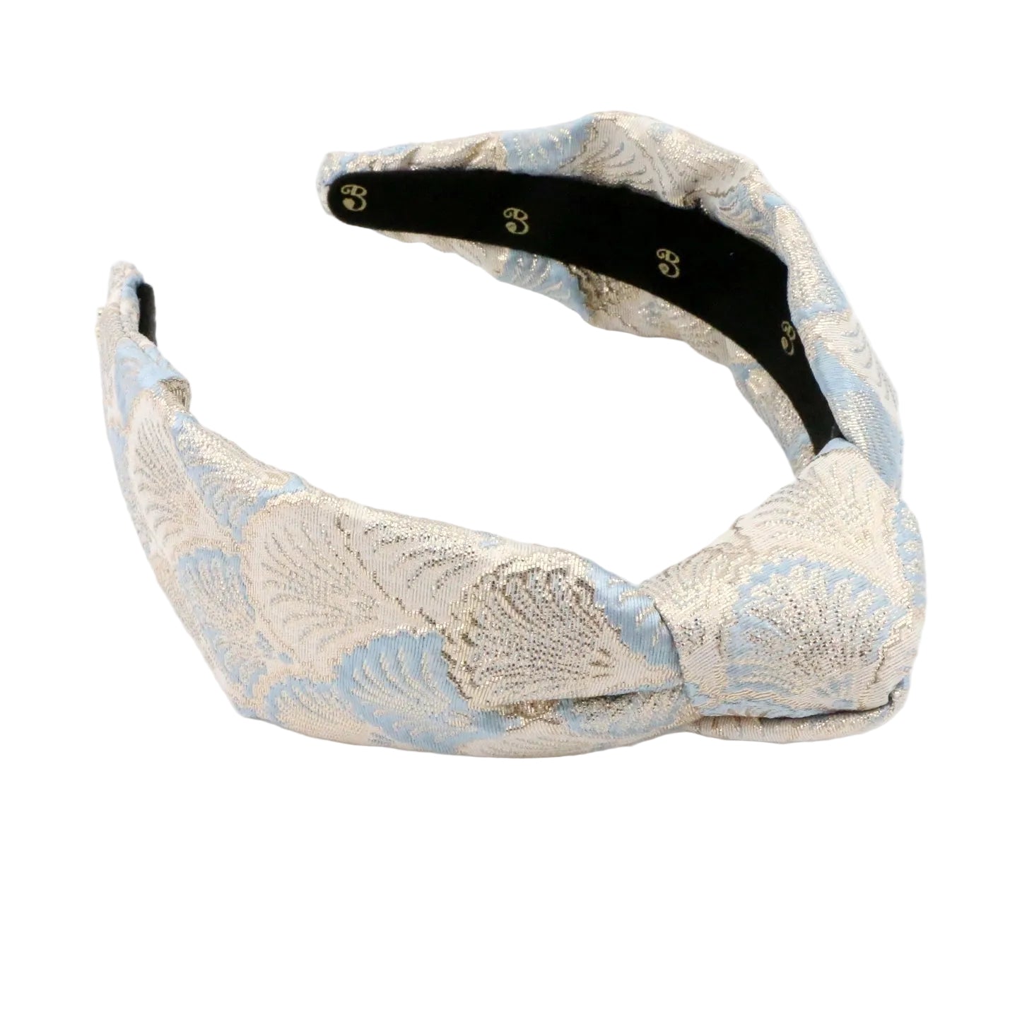 The Royal Baby Blue Shell Brocade Topknot