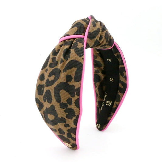 The Leopard Denim with Hot Pink Piping Topknot