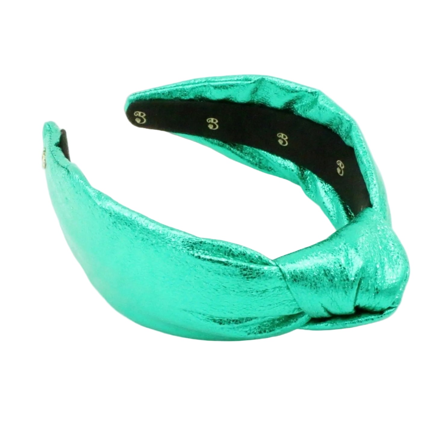 Green Metallic headband on a white background