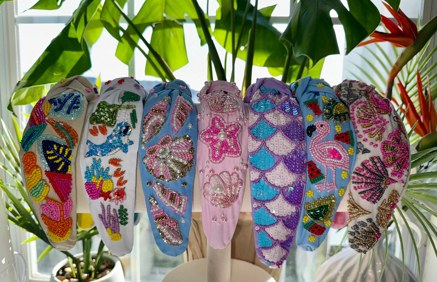The Ocean Beaded Handsewn Headbands