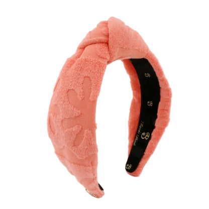 The Ocean Coral Terry Cloth Topknot
