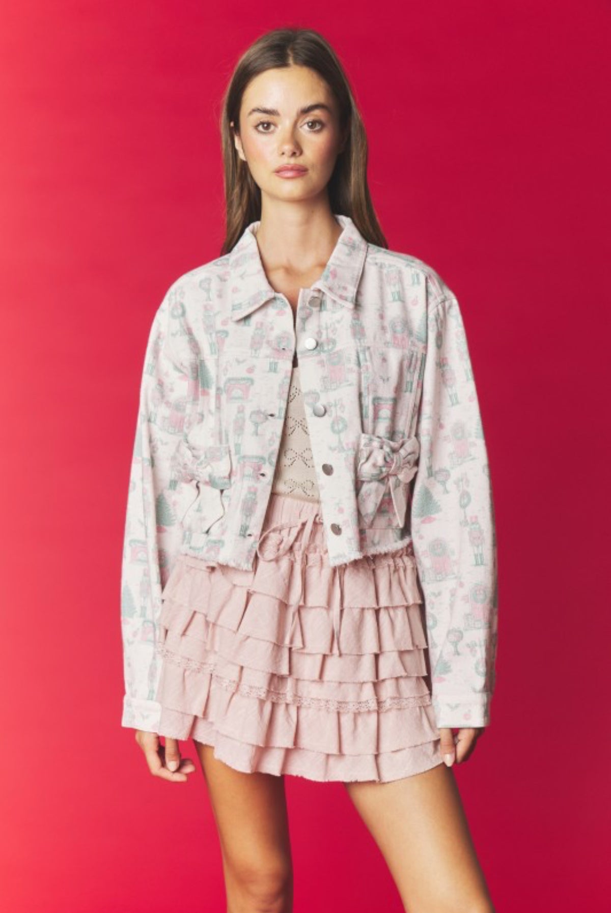 The Pink & Mint Nutcracker Denim Jacket