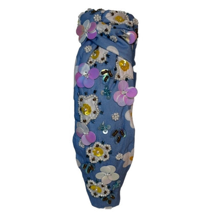 The Iridescent Floral Blue Headband