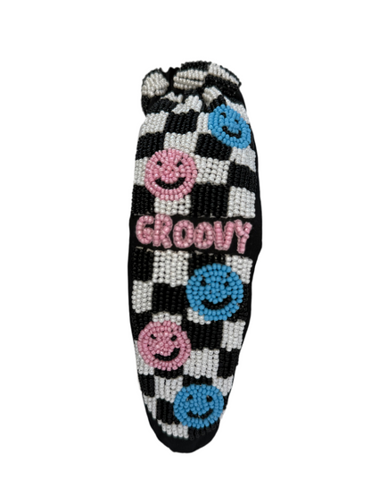 NEW The Groovy Smiley Face Beaded Headband