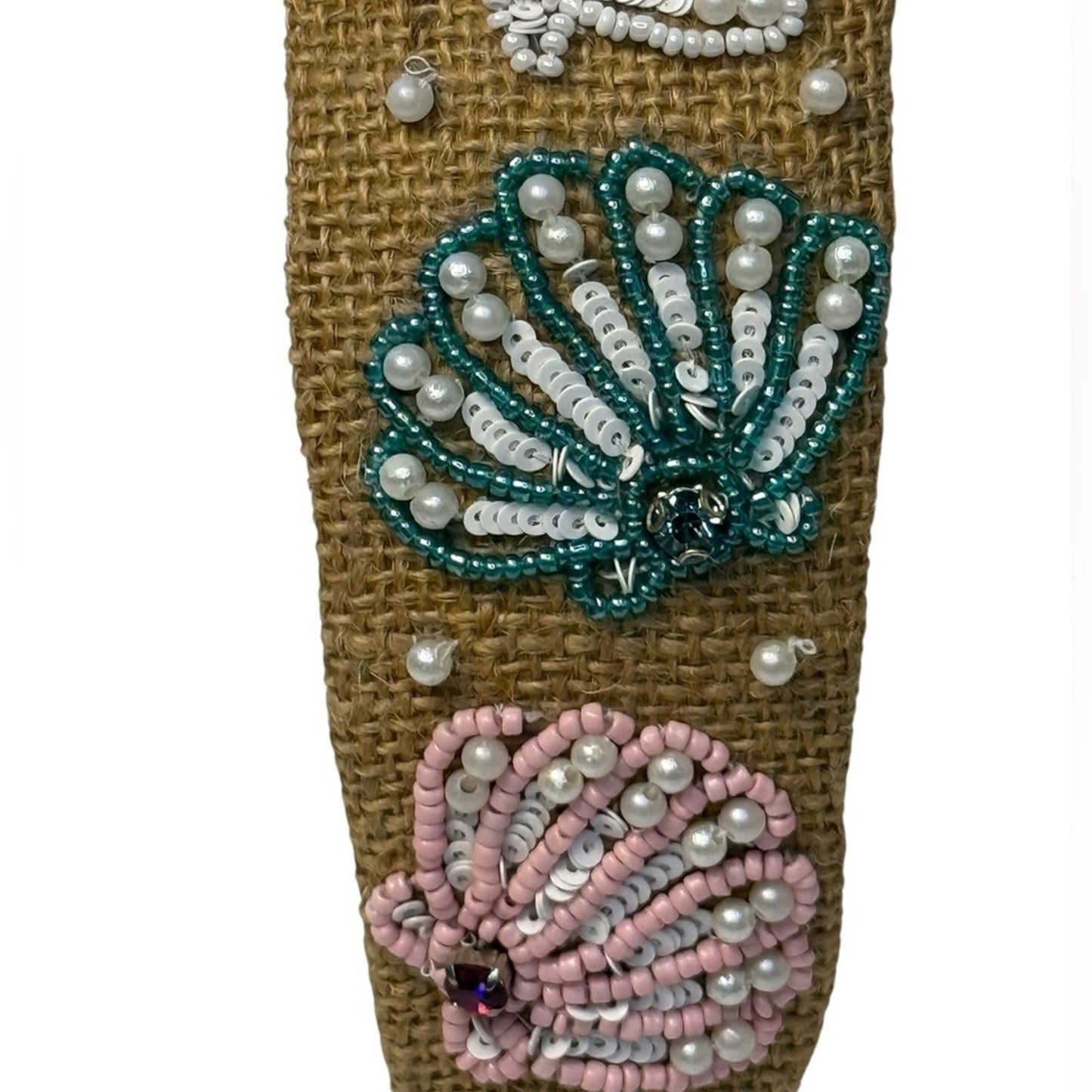 The Burlap Seashell Pearl Beaded Headband