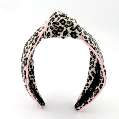 The Cheetah Denim with Light Pink Piping Topknot