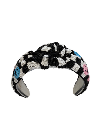 NEW The Groovy Smiley Face Beaded Headband