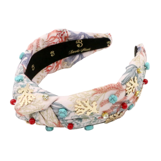 The Coral & Turquoise Gemstone Topknot