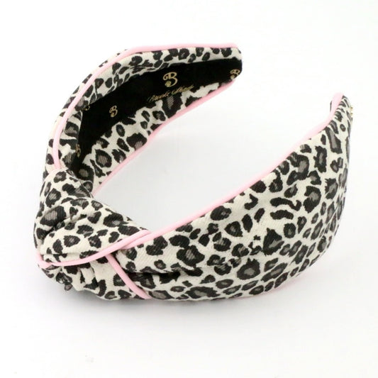 The Cheetah Denim with Light Pink Piping Topknot