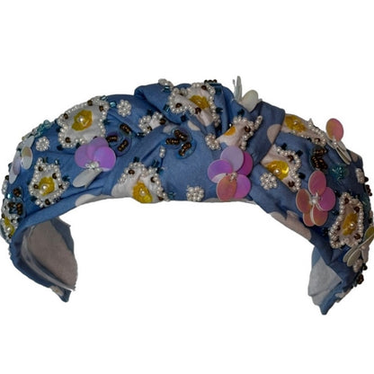 The Iridescent Floral Blue Headband
