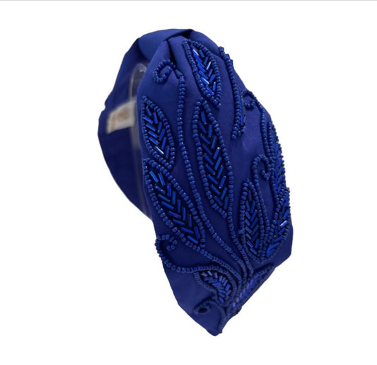 The Roaring 1920s Royal Feather Beaded Headband