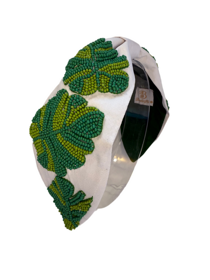 The Monstera Leaf Beaded Headband