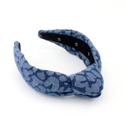 The Denim Blue Leopard Topknot