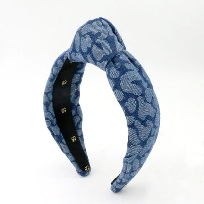 The Denim Blue Leopard Topknot