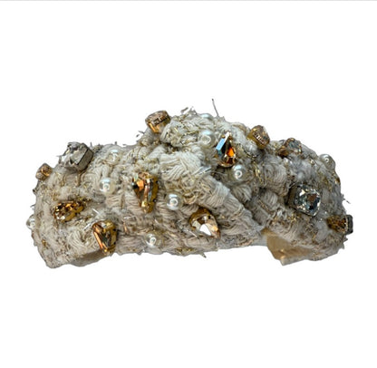 The Ivory Pearl Rhinestone Tweed Headband