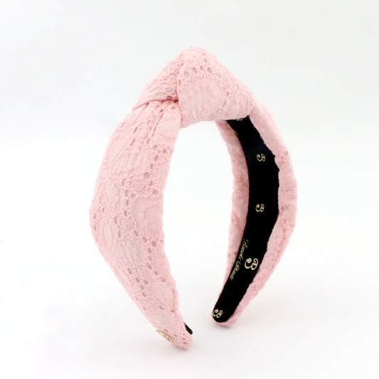 The Pink Flower Eyelet Topknot Headband
