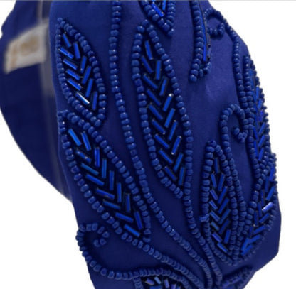 The Roaring 1920s Royal Feather Beaded Headband