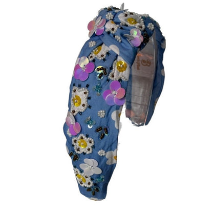 The Iridescent Floral Blue Headband