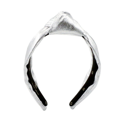 The Metallic New Years Silver Topknot Headband