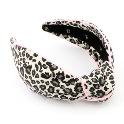 The Cheetah Denim with Light Pink Piping Topknot