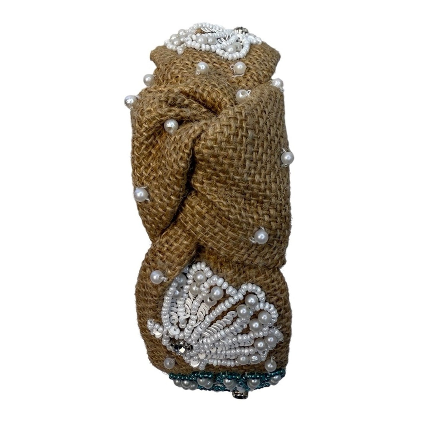 The Burlap Seashell Pearl Beaded Headband