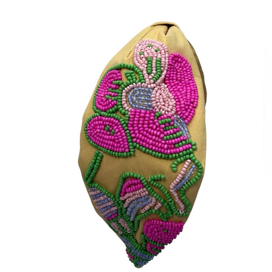 The Delray Beach Bougainvillea Beaded Headband