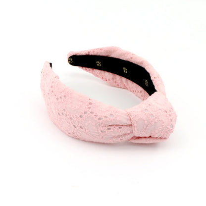 The Pink Flower Eyelet Topknot Headband