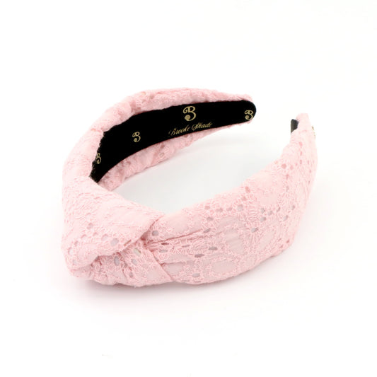 The Pink Flower Eyelet Topknot Headband