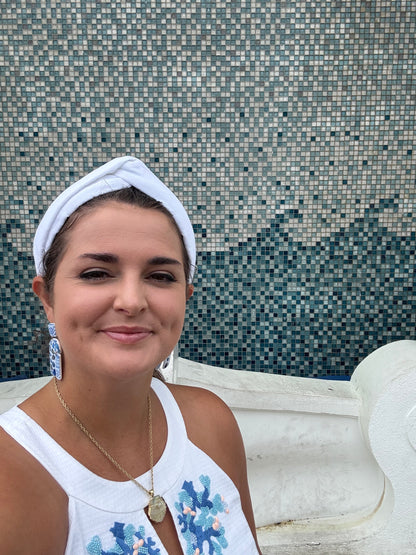 White Linen Twist-knot Headband