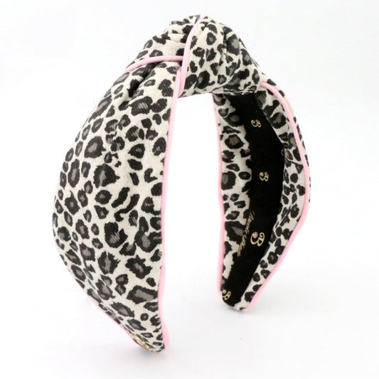 The Cheetah Denim with Light Pink Piping Topknot