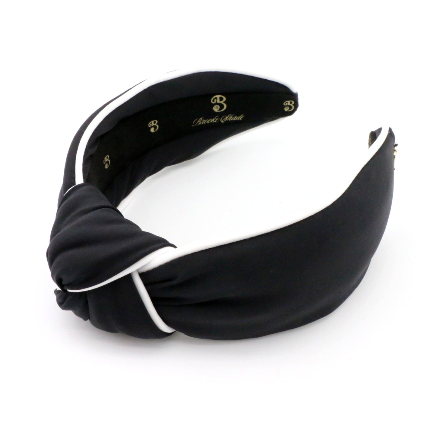 The Black & White Piping Topknot Headband