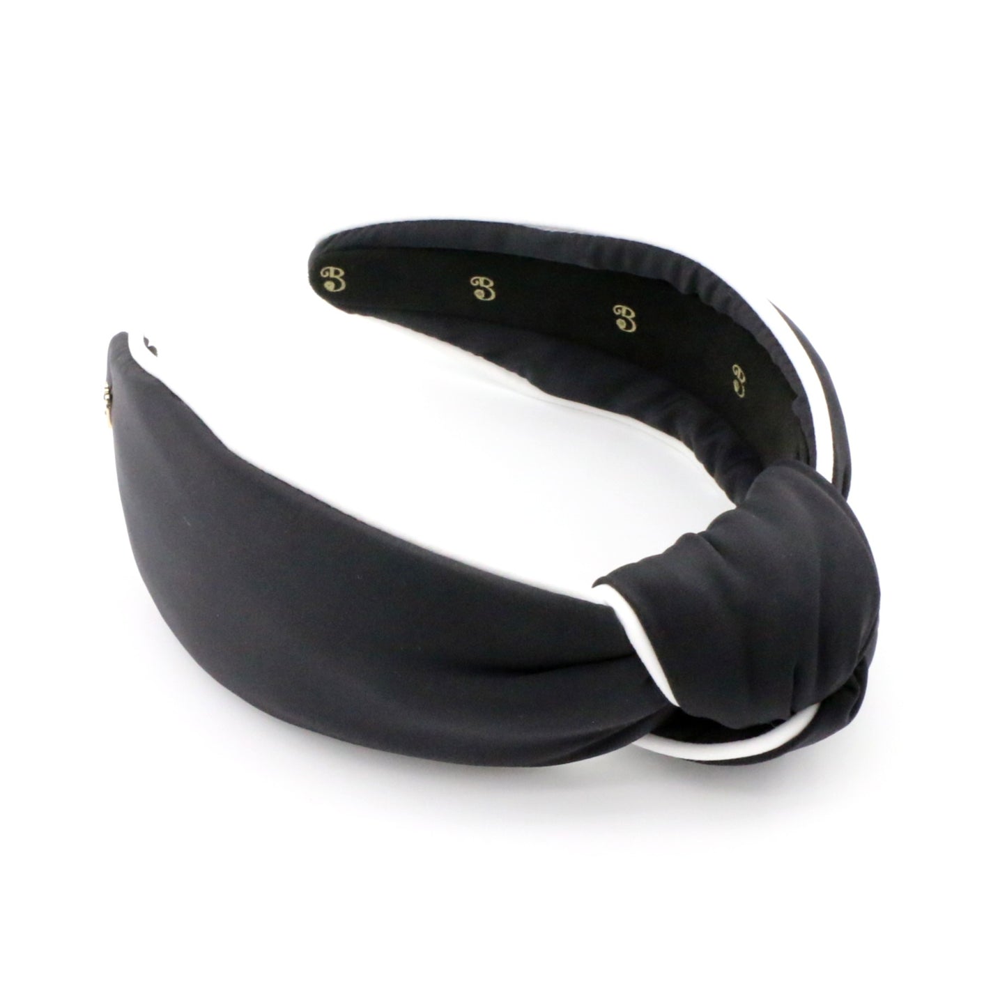 The Black & White Piping Topknot Headband