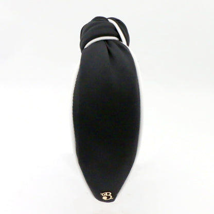 The Black & White Piping Topknot Headband