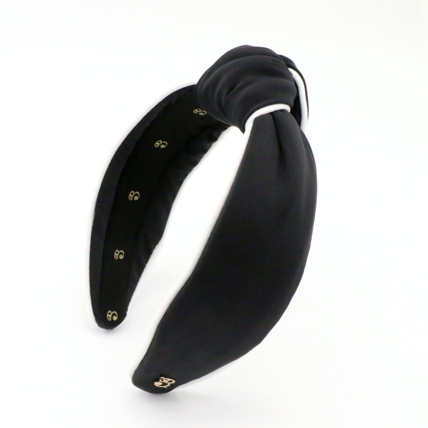 The Black & White Piping Topknot Headband