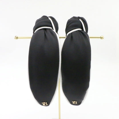 The Black & White Piping Topknot Headband