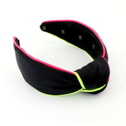 80s Miami Neon Piping Black Neoprene Topknot