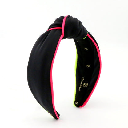 80s Miami Neon Piping Black Neoprene Topknot