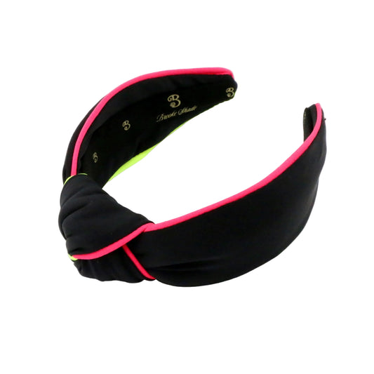 80s Miami Neon Piping Black Neoprene Topknot