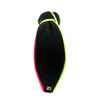 80s Miami Neon Piping Black Neoprene Topknot