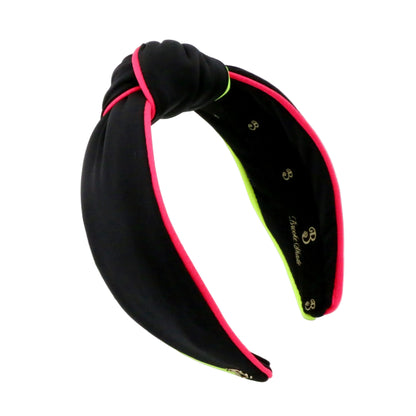 80s Miami Neon Piping Black Neoprene Topknot