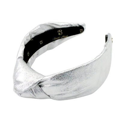 The Metallic New Years Silver Topknot Headband