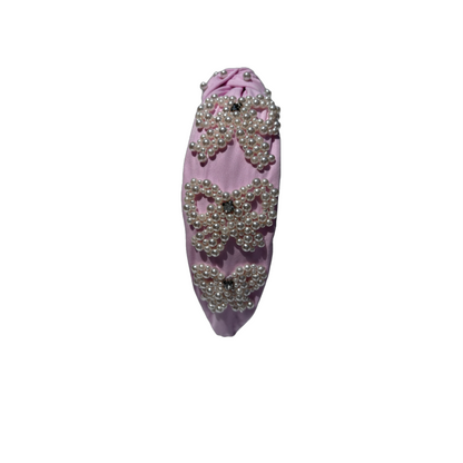 NEW The Pink Bow Pearled Crystal Headband