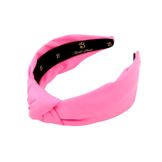 The Bubblegum Pink Leather Headband