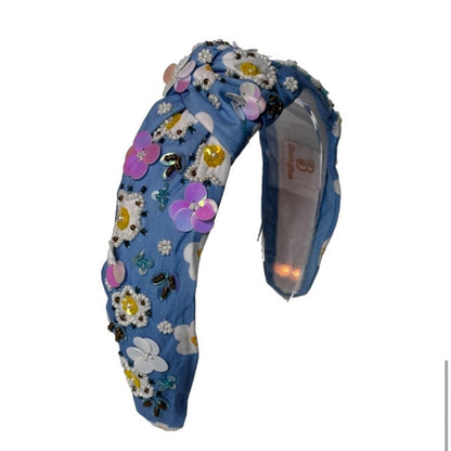 The Iridescent Floral Blue Headband