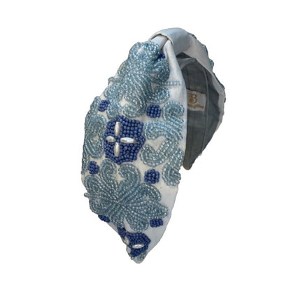 The Mediterranean Blue Mosaic Tile Beaded Headband